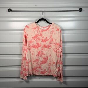 Hang Ten Pink Tie Dye Sun Shirt UPF 50+ UV Protection Long Sleeve XL Zip Pocket